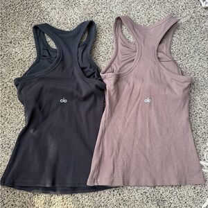 ALO Yoga Women's Racerback Tank Tops - Black and Brown